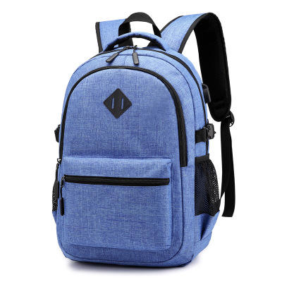 Oxford Cloth Backpack USB Charging Anti-theft Simple Casual Men's Laptop Bag