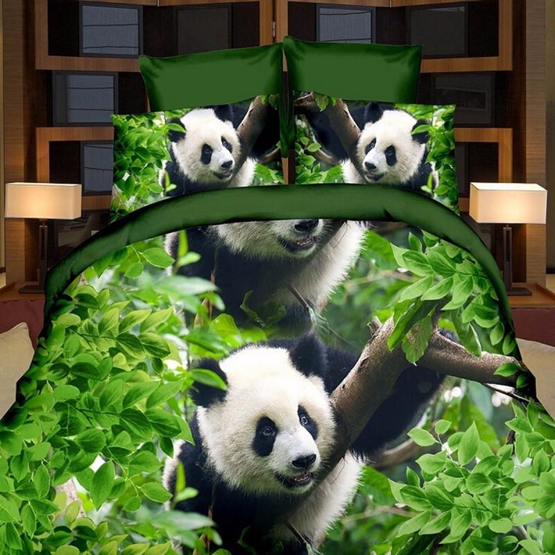 

3D Panda Одноместный Двухместный Размер Одеяло Обложка Наволочка Постельное белье Печатный Пододеяльник
