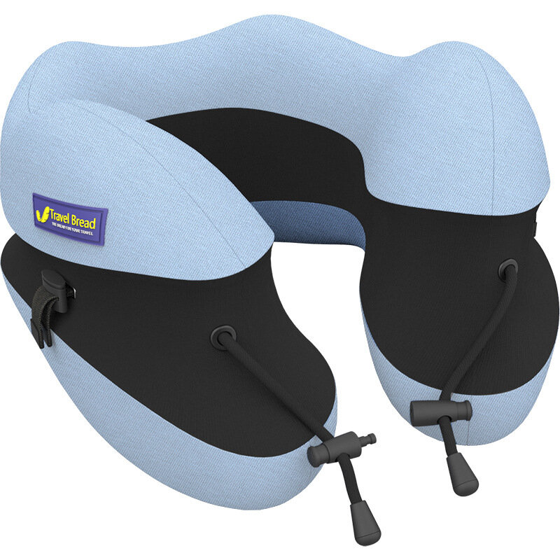 IPRee® Memory Pillow Travel U-förmiges tragbares Nackenkissen aus Baumwolle, höhenverstellbar