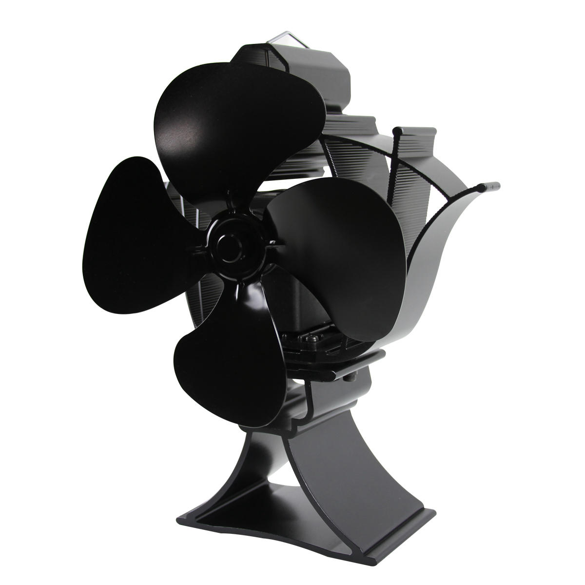 IPRee® 4 Blades Fireplace Fan Thermal Heat Power Stove Fan Wood Burner Fan Heat Power Fan Rotatable