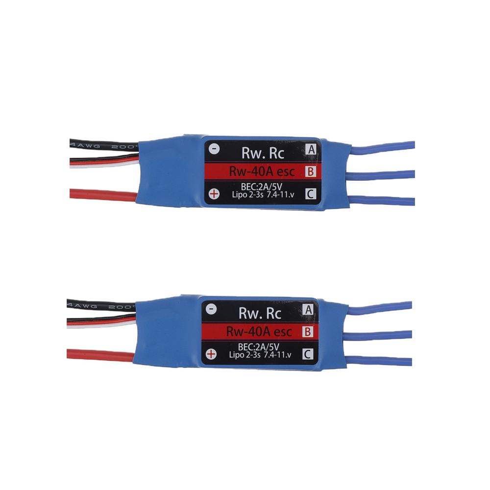 

2 PCS RW.RC 40A Brushless ESC 5V2A BEC 2S 3S for RC Models Fixed Wing Airplane Drone