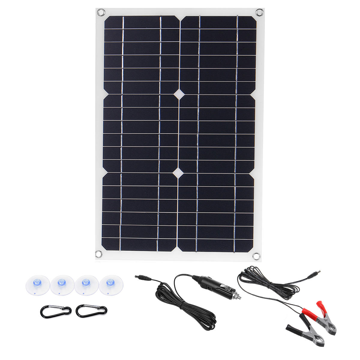 

50W 18V Mono Solar Panel Dual USB 12V/5V DC Monocrystalline Flexible Solar Charger For Car RV Boat Battery Charger Water