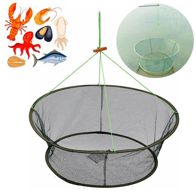 

ZANLURE Foldable Fishing Net Fishing Bait Trap Crab Net Crawdad Shrimp Cast Dip Cage Fish Pot