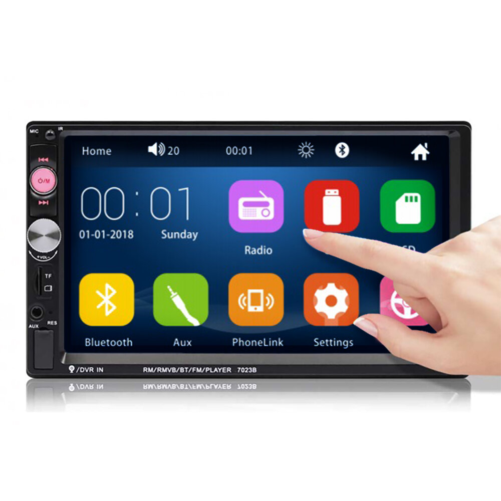 7''2 DIN HD Touch Screen Bluetooth Car Stereo Radio MP5 Player FM/USB/AUX+Camera