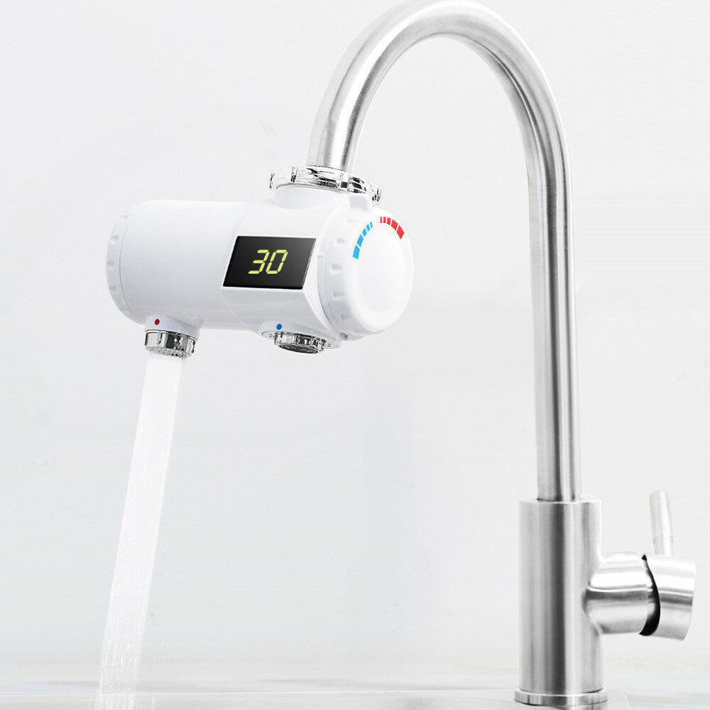 Wilk Kitchen tankless water heater 220V 3000W electric instant hot water faucet fast electric heater faucet with temperature display 