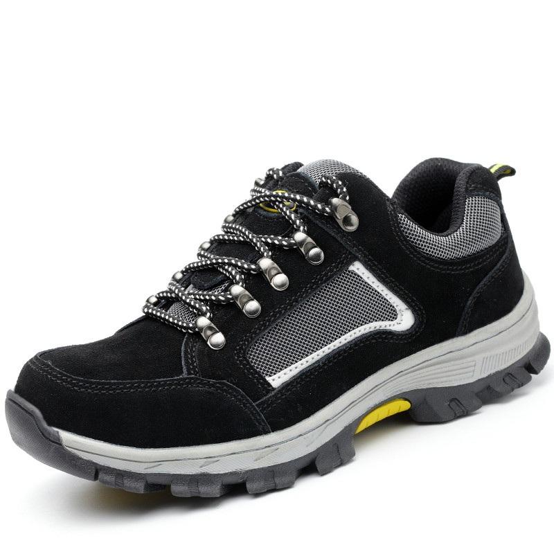 Sapatos de segurança masculinos TENGOO, respiráveis, com biqueira e sola de aço para caminhadas