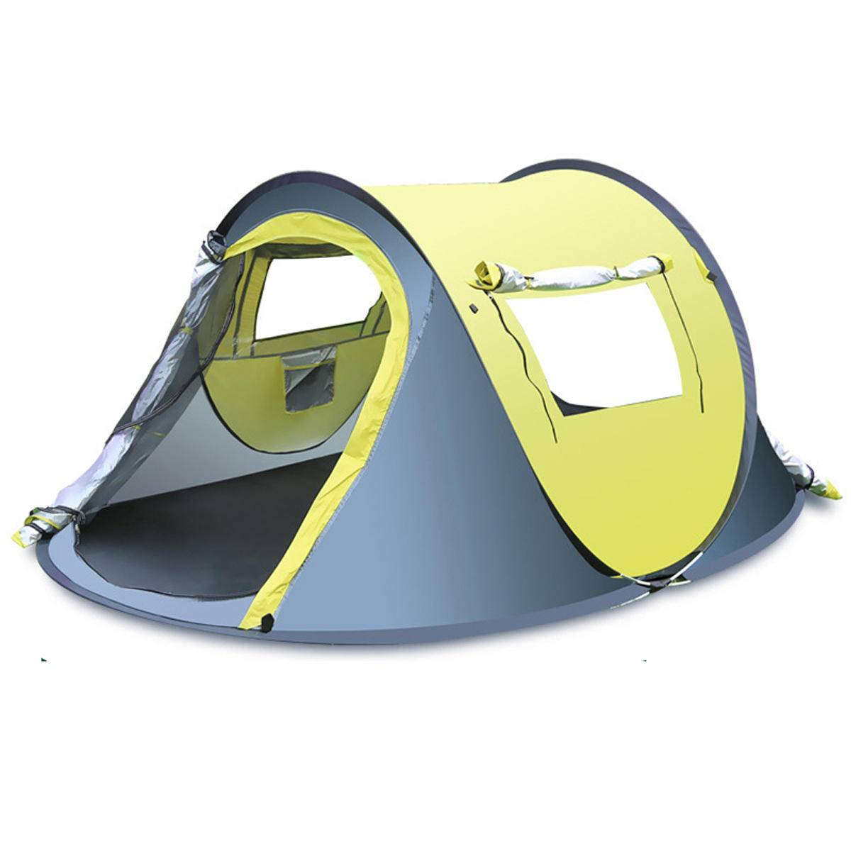 屋外用の3〜4人用のクイック自動オープンテント、防水防雨、日除けシェルターキャンプハイキングに最適。