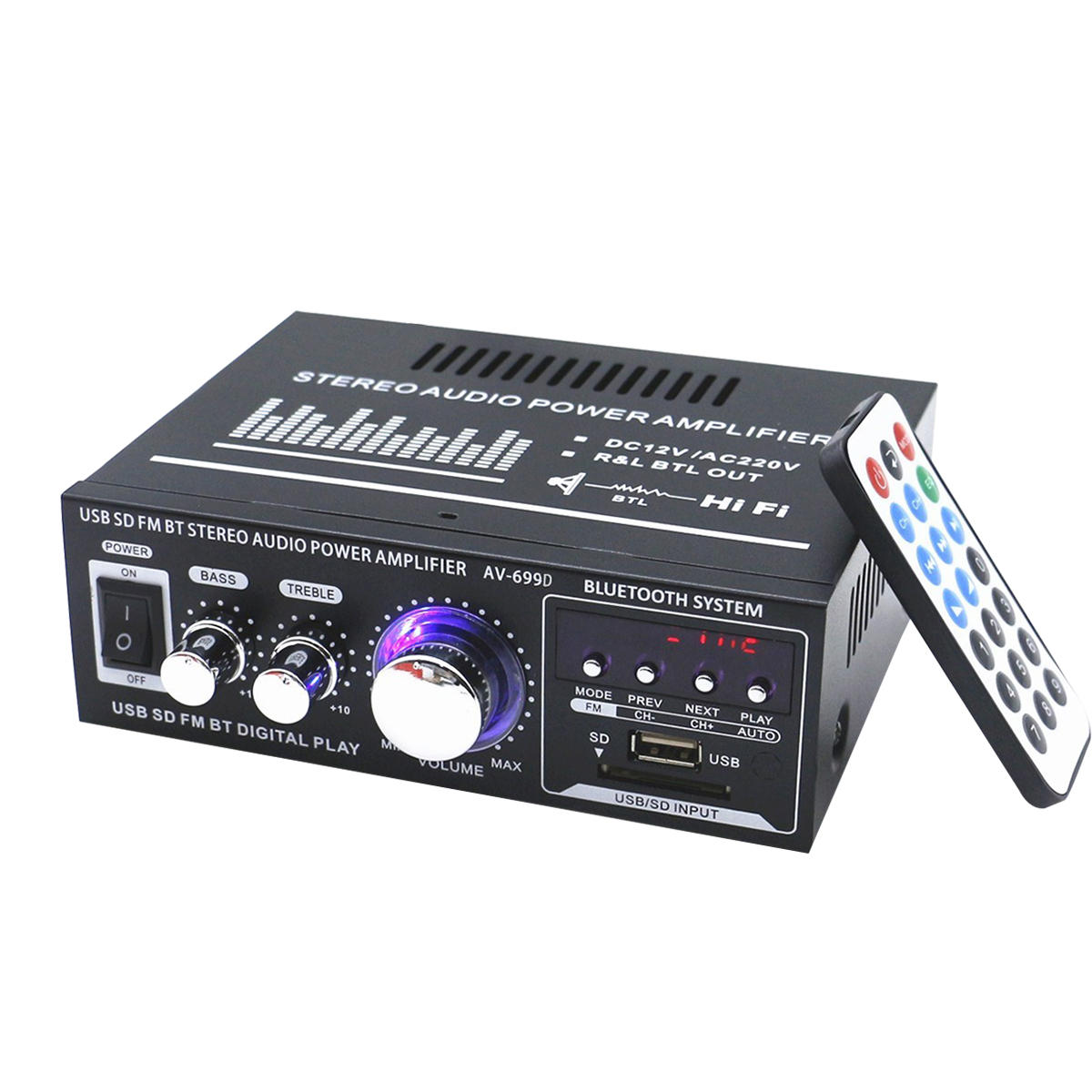 AV-699BT 400 W 2CH bluetooth casa HiFi stereo amplificatore di potenza supporto scheda di memoria USB FM Radio 220 V