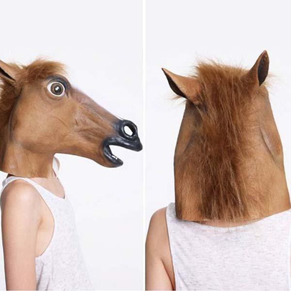 Creepy Horse Head Latex Mask Face Rubber Mask For Halloween
