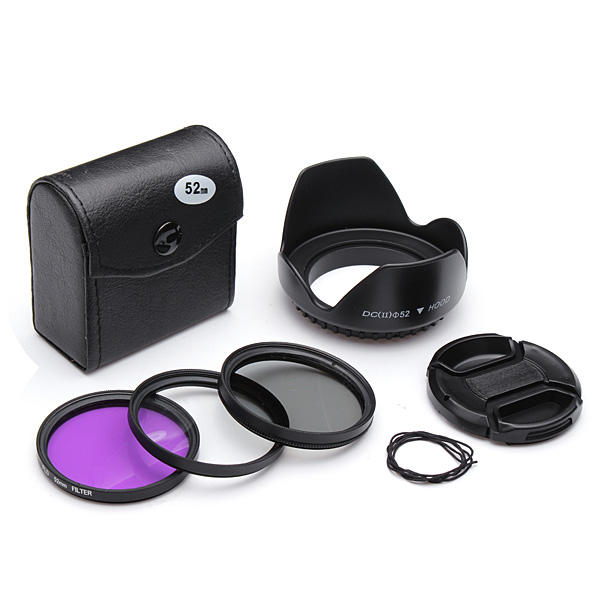 52mm UV CPL FLD Filter Kit Met Bloemblaadje Petal Bloem Voor Nikon