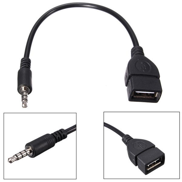 3.5mm Male Audio AUX Jack to USB 2.0 Type A Female Converter Adapter Cable  for C Sale - Banggood USA