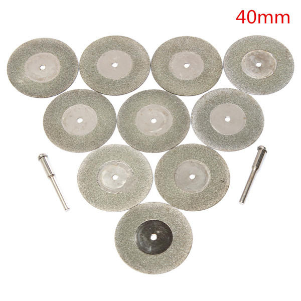 10pcs Circular Saw Blades Diamond Cutting Wheel Discs Mandrel For Rotary Tool