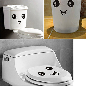 Cute Smiling Face Stickers Bathroom Waterproof Toilet Stickers Closestool Stickers