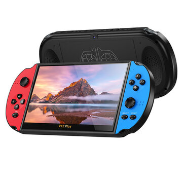 X12 Plus 7 inch HD Screen Handheld Game Console Support 9 Simulators Equipped with Camera E-book AV Output Dual Rocker Video Player Console