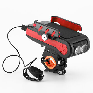 BIKIGHT 4 in 1 4000mAh 550LM Bike Light USB Rechargeable Power Bank Waterproof Phone Holder Headlight With Bike Horn