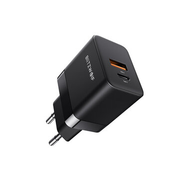 BlitzWolf® BW-S21 Mini 35W GaN Wall Charger 35W PPS PD3.0 Type-C & 30W QC3.0 AFC USB-A Fast Charging EU Plug Adapter For iPhone 14 14 Plus 14 Pro Max For Samsung Galaxy S22 For iPad Pro 2021 MacBook Air