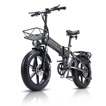 [EU Direct] JINGHMA R7 PRO 800W 48V 17.5Ahx2 Double Batteries 20x4.0inch Folding Electric Bicycle 85-95KM Mileage Range 180KG Payload Electric Bike