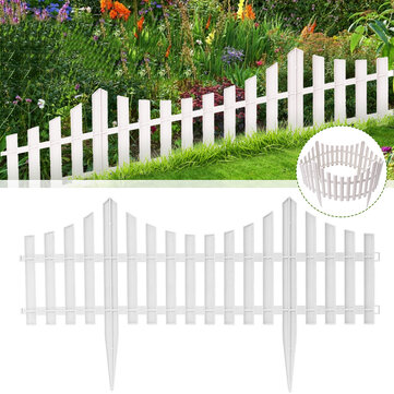 24pcs White Flexible Plastic Garden, Decorative Plastic Garden Border Edging