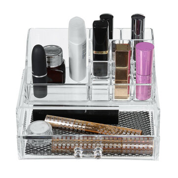 Transparent Cosmetics Storage Box Combination Rack Desktop Organizer Lipstick Powder Display Box Multilayer with Drawer Storage Box