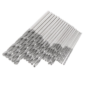20pcs 1.0 or 1.5 or 2.0 or 2.5mm Diamond Coated Twist Drill Bits Set for Glass Masonry Concrete Drilling