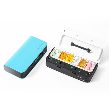 Intelligent Portable Sub-warehouse Electronic Pill Box Alarm Clock Reminder Pill Storage Case Portable Dispensing Combination Pill Box