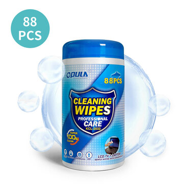 88Pcs Phone Screen Disinfection 75% Alcohol Wet Wipes Efficient Sterilization Car Multifunctional Disposable Unscented Cleaning Wipes Non-woven Fabric