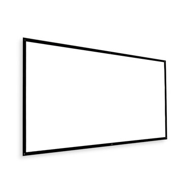 120-Inch Portable Projector Screen White Plastic Simple Curtain HD for Movie Home Theater Indoor Outdoor 16:9 Throw Ratio