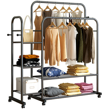 Multilayer Hanger Coat Rack Floor, Coat Rack With Storage Shelves
