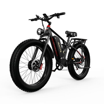 [EU DIRECT] DUOTTS S26 Electric Bike 2024 Version 48V 20AH SamsungBattery 750W*2 Dual Motors 26*4.0inch Fat Tires 120-150KM Max Mileage 200KG Max Load Electric Bicycle