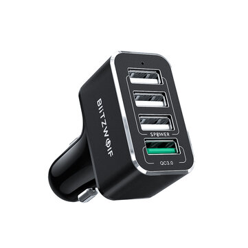 $8.99 for BlitzWolf� BW-SD3 50W 4 USB Ports QC3.0 Fast Charging Car Charger