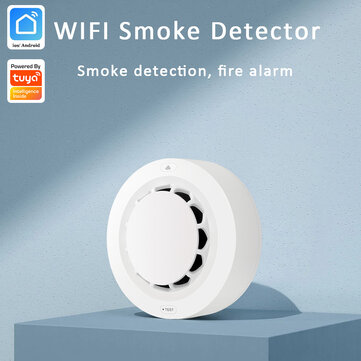 Wale Tuya WiFi Smoke Detector Sensor Wireless Fire Smoke Alarm App Smart Remote Control 80dB Alarm Sound Works With Smart Life