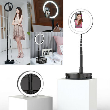 Bakeey G1 Foldable LED Ring Light Dimmable Selfie USB Ring Video Light with 1.68m Stand For Video Youtube Tiktok Makeup