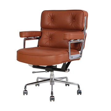 HJ205 Lobby Office Chair High Back Computer Chair Ergonomic Cowhide PU Leather Adjustable Height Modern Chair for Office, Study Room