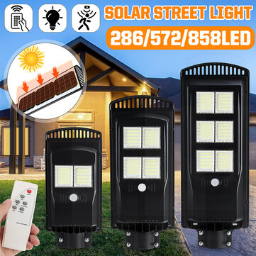 Remote 300000LM 858LED Solar Street Light Motion Sensor Garden Wall Lamp+Timing 
