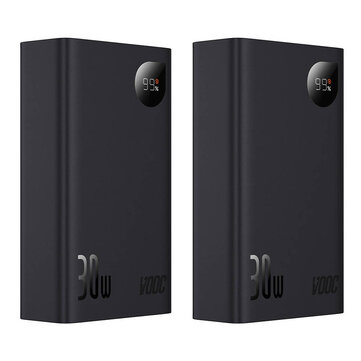 2PCS/Pack Baseus 20000mAh Adaman2 30W PD QC3.0 Digital Display Dual-way Fast Charging Power Bank Portable Charger External Battery AFC Certified for iPhone 15 14 13 12 for Samsung Galaxy Z Flip4 for Huawei Mate60Pro