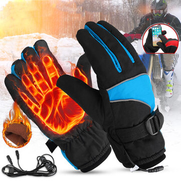 Motorcycle Electric Heated Gloves Touch Screen Winter Warm Waterproof Windproof 