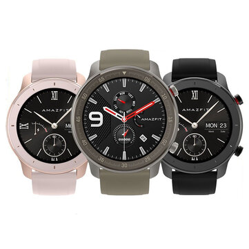 [bluetooth 5.0]Amazfit GTR 42MM AMOLED Smart Watch GPS+GLONASS 12 Sports Mode 5ATM Music Control Wristband Global Version