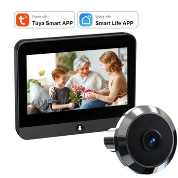 S50S Tuya Smart 1080P 2.4G WiFi Door Camera Microwave Radar Human Detection Video Doorbell Viewer Digital Door Peepholes Camera Monitor