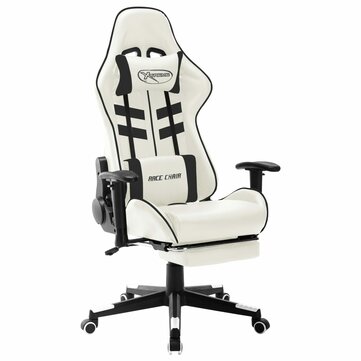 VidaXL Gaming Chair Ergonomic Racing Chair Artificial Leather Restractable Footrest Height Adjustable Armrest 360°Swivel for Home Office 2022