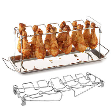 Chicken Leg Wing Grill Rack BBQ Chicken Drumsticks Rack Stainless Steel Stand US 