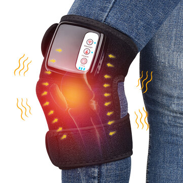 12W Electric Far Infrared Heating Knee Massager Adjustable Thermal Vibration Physiotherapy Instrument Knee Pad Vibration Massage Pain Relief Health Care Wireless - Sports & Outdoor