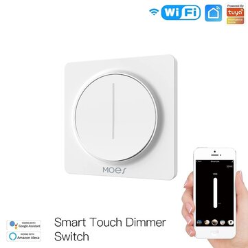 MoesHouse WiFi Smart Touch Light Dimmer Switch Touch Timer Brightness Memory Smart Life/Tuya APP Remote Control Work with Alexa Google