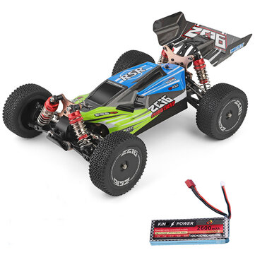 Wltoys 144001 1/14 2.4G 4WD High Speed RC Drift Cars Off Road Fast RC Cars Vehicle Electric Models 60km/h Upgraded Battery 7.4v 2600mah