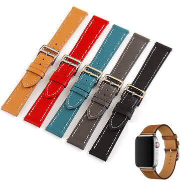 Bakeey 18/20/22/24mm Width Casual Pure First-Layer Genuine Leather Watch Band Strap Replacement for Samsung Gear S3