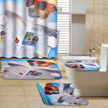 Dog Shower Curtain 3d Bathroom, 3d Shower Curtains