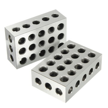 Machifit 2pcs 25x50x75mm Blocks 23 Holes Parallel Clamping Block Lathe Tools Precision 0.005mm
