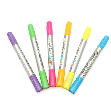 6Pcs Colors Highlighter Fluorescent Gel Solid Paint Pen Drawing Graffiti Marker