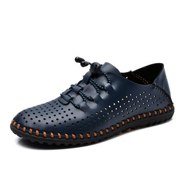 Men soft leather breathable oxfords lace up outdoor athletic shoes Sale ...
