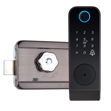 WAFU WF-014 Tuya Smart WiFi Keyless Entry Door Lock Anti-theft Biometric Fingerprint Password Key APP Remote Control Electronic Lock