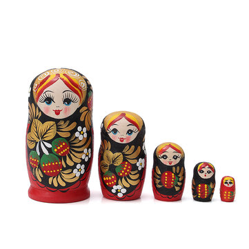5pcs/set wooden doll matryoshka nesting russian babushka toy gift decor ...